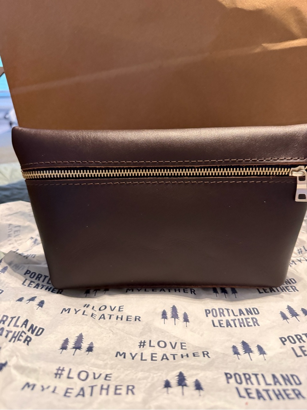 Portland Leather Large Make up bag